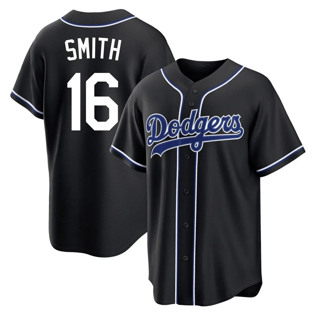LA.Dodgers #16 Will Smith Player Black Carbon Limited Home Hdoa Stitched Jerseys