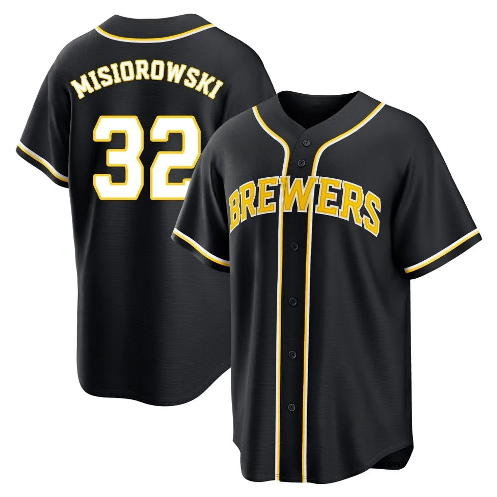 M.Brewers #32 Jacob Misiorowski Player Black Fashion Out Home Game Hdoa Stitched Jerseys