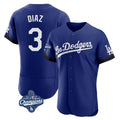 LA.Dodgers #3 Edwin D¨ªaz Player Royal World Series Meet City Connect Elite Home Hdoa Stitched Jerseys