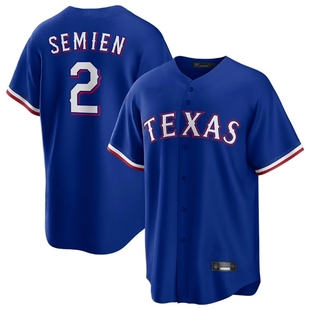 T.Rangers #2 Marcus Semien Player Royal Home Game Hdoa Stitched Jerseys