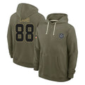 D.Cowboys #88 CeeDee Lamb Player Olive Salute to Service Pullover Hoodies Limited Hdoa Stitched Jerseys