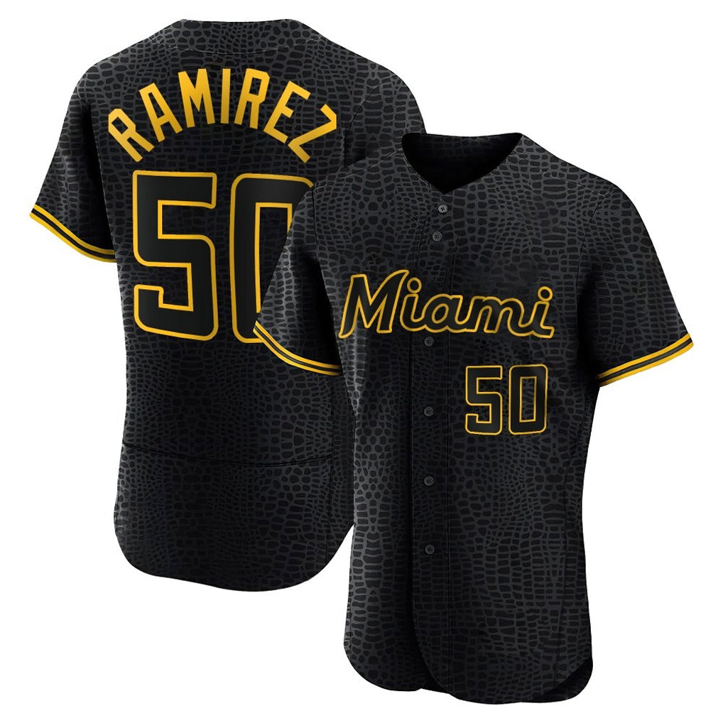 M.Marlins #50 Agustin Ramirez Player Black Snake Skin City Home Limited Elite Hdoa Stitched Jerseys