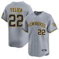 M.Brewers #22 Christian Yelich Player Gray Home Limited Hdoa Stitched Jerseys