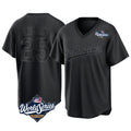 LA.Dodgers #25 Tommy Edman Player Black World Series Pitch Fashion T-shirt Hdoa Stitched Jerseys
