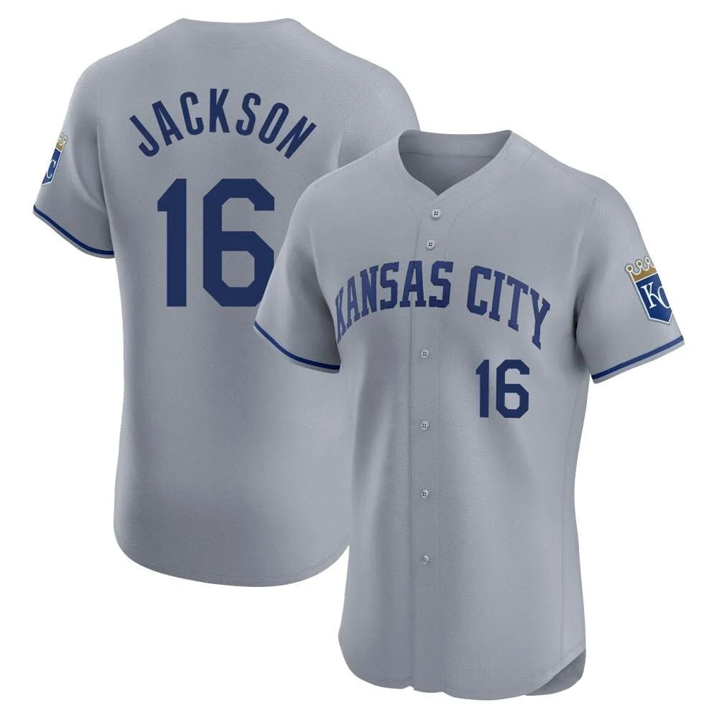 KC.Royals #16 Bo Jackson Player Gray Limited Elite Home Hdoa Stitched Jerseys