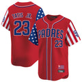 S.Diego Padres #23 Fernando Tatis Jr Player Red Independence Day Home Limited Hdoa Stitched Jerseys