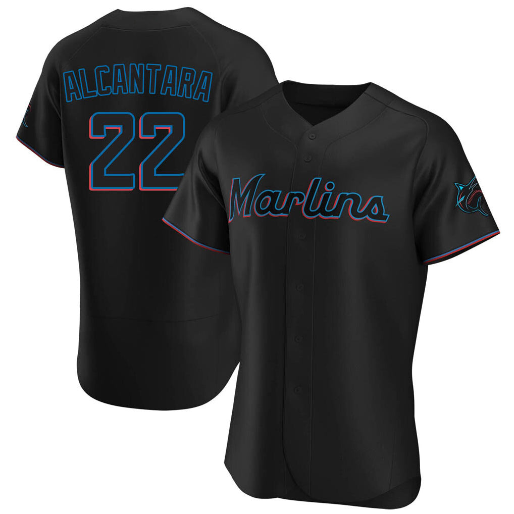 M.Marlins #22 Sandy Alcantara Player Black Home Limited Elite Hdoa Stitched Jerseys