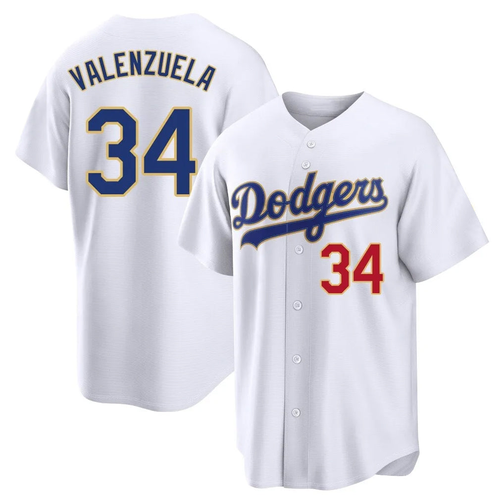 LA.Dodgers #34 Fernando Valenzuela Player Gold White 2026 Collection Stadium Limited Hdoa Stitched Jerseys
