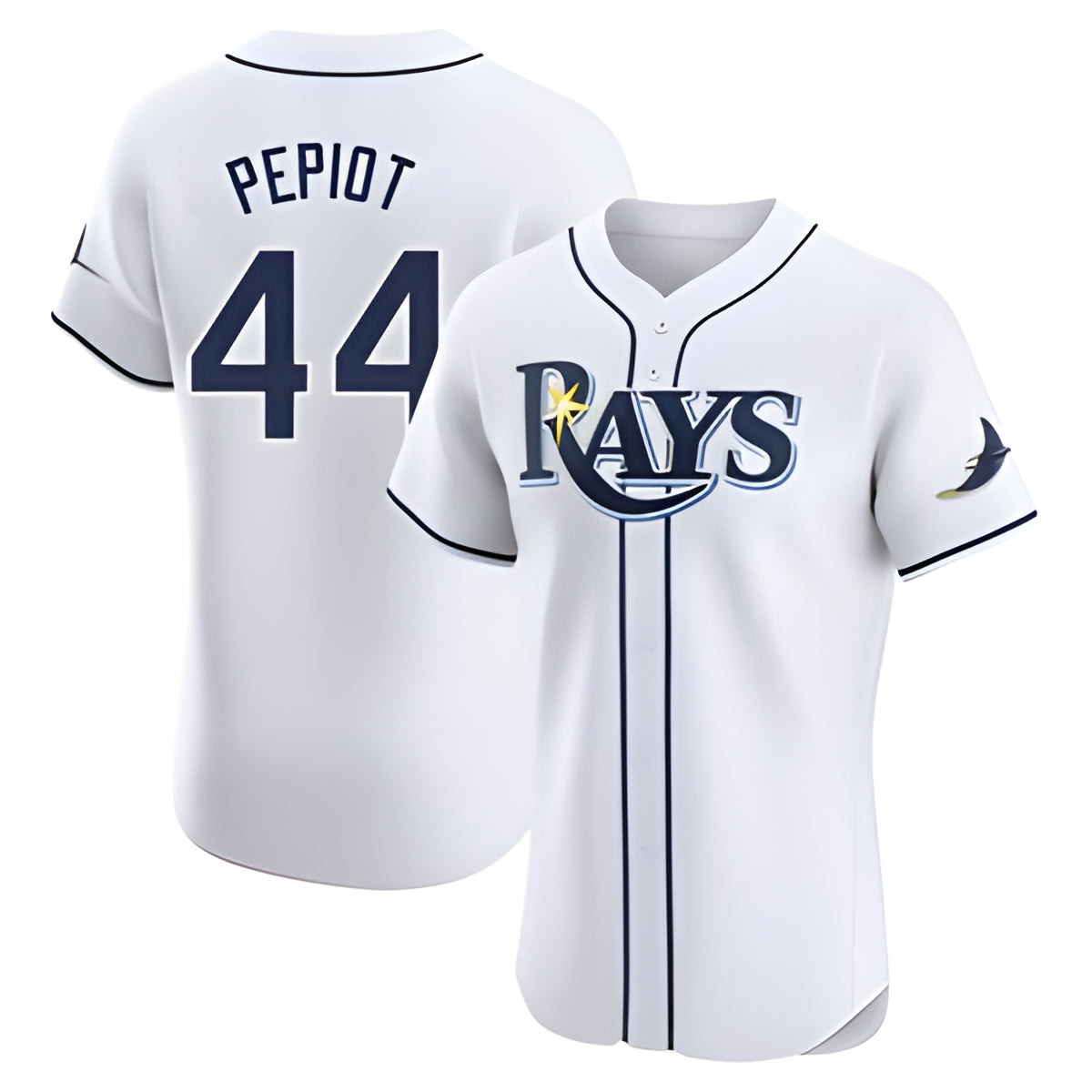 T.Bay Rays #44 Ryan Pepiot Player White Home Limited Elite Hdoa Stitched Jerseys