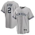 NY.Yankees #2 Derek Jeter Player Gray Road Game Hdoa Stitched Jerseys