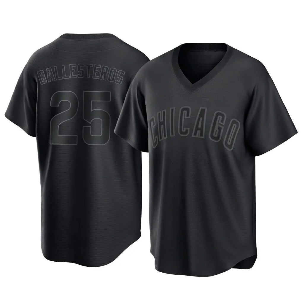 C.Cubs #25 Mois¨¦s Ballesteros Player Black T-shirt Home Game Hdoa Stitched Jerseys