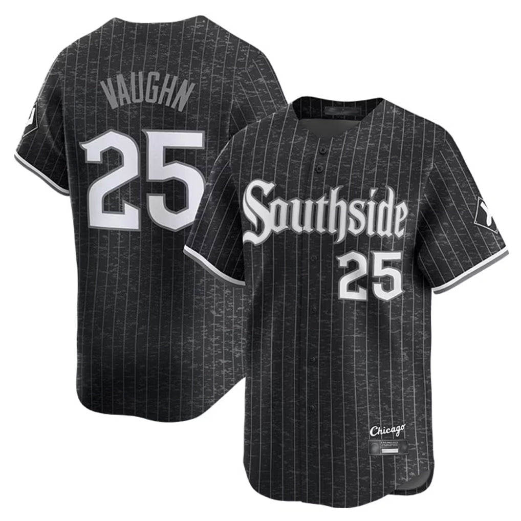 C.White Sox #25 Andrew Vaughn Player Black City Connect Limited Home Hdoa Stitched Jerseys