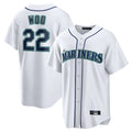 S.Mariners #22 Bryan Woo Player White Home Game Hdoa Stitched Jerseys