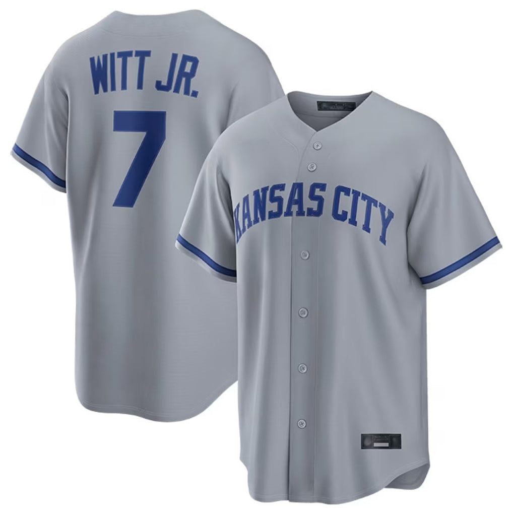 KC.Royals #7 Bobby Witt Jr. Player Grey Road Game Home Hdoa Stitched Jerseys