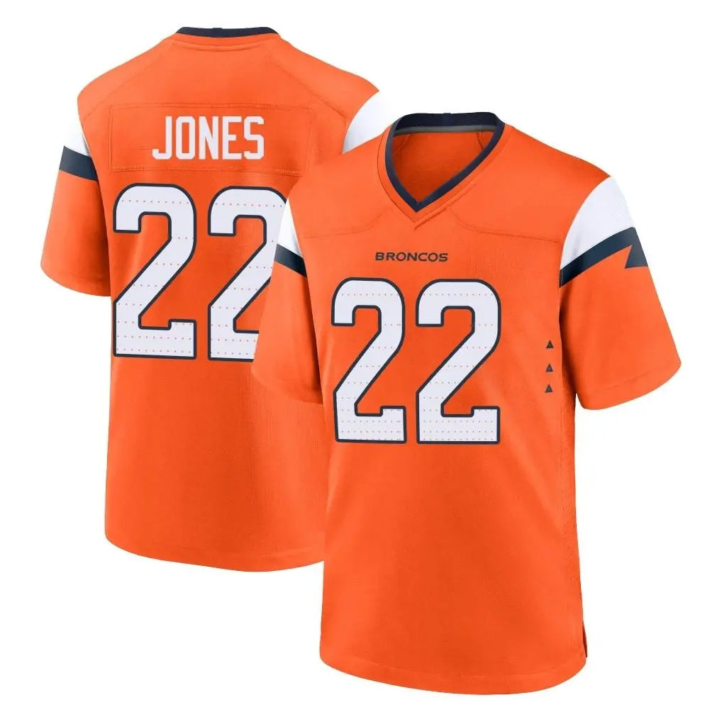 D.Broncos #22 Brandon Jones Player Orange Home Game Hdoa Stitched Jerseys