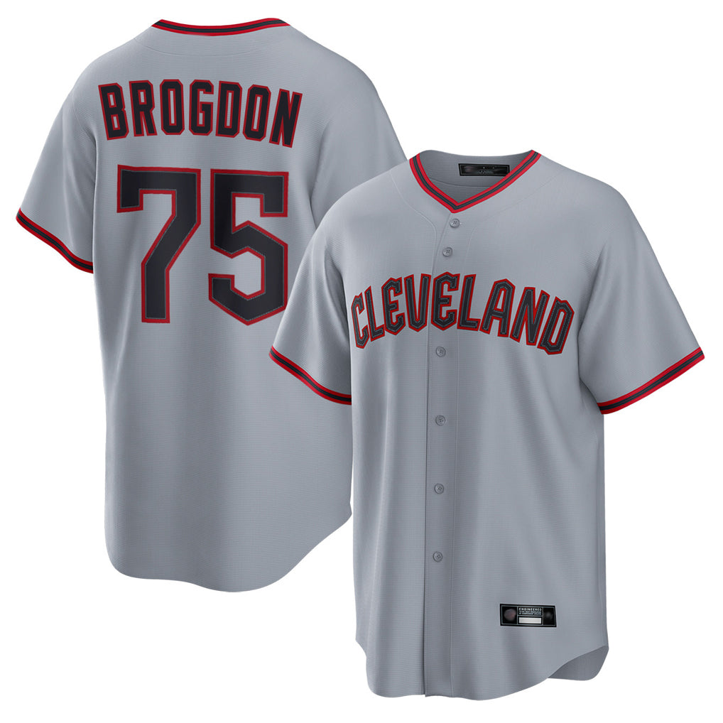C.Guardians #75 Connor Brogdon Player Gray Home Game Hdoa Stitched Jerseys
