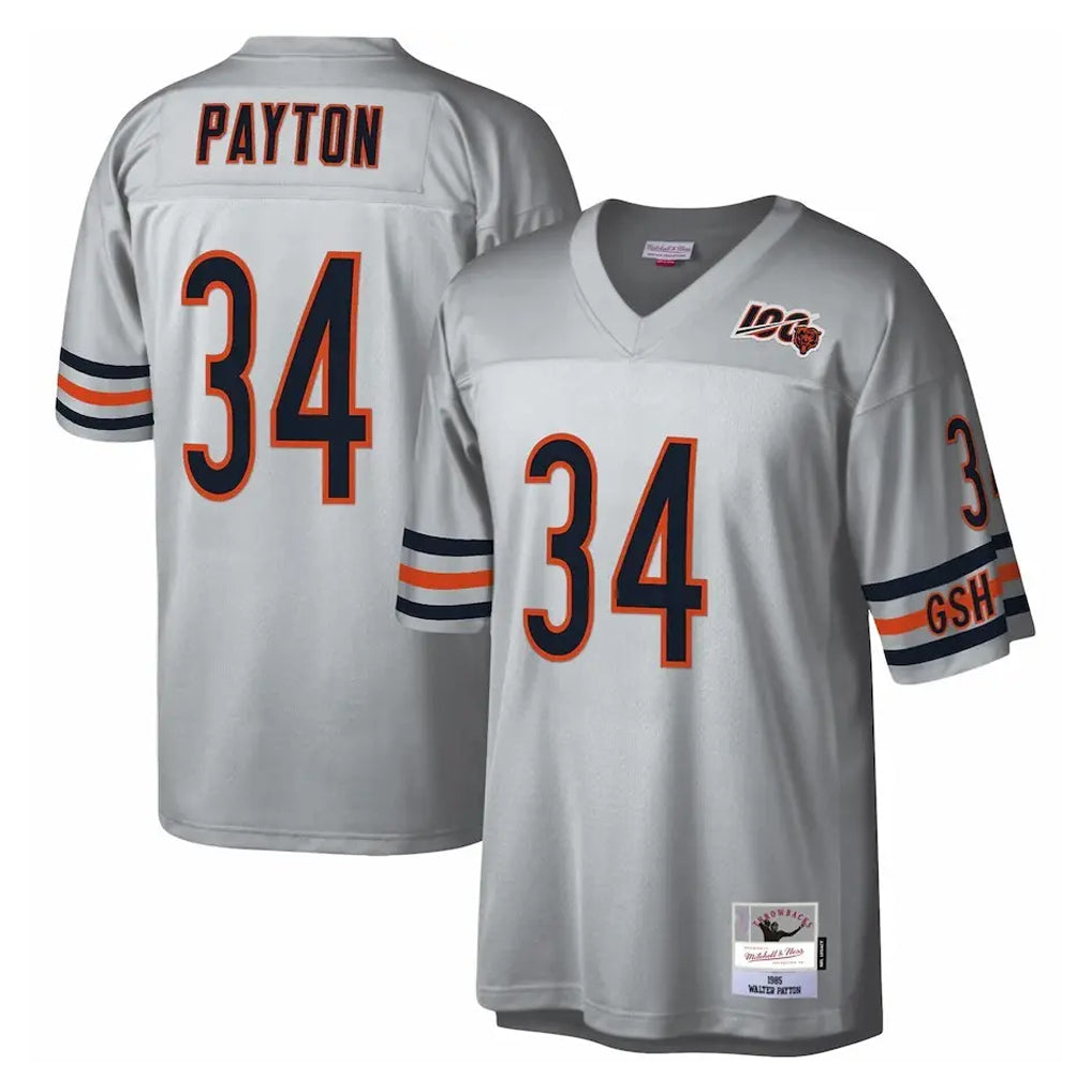 C.Bears #34 Walter Payton Player Silver Mitchell & Ness Legacy Replica Hdoa Stitched Jerseys