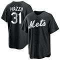 NY.Mets #31 Mike Piazza Player Black Home Game Hdoa Stitched Jerseys