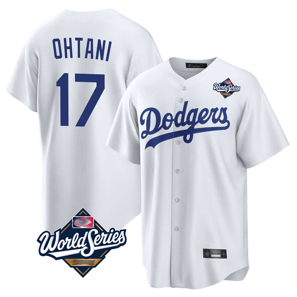 LA.Dodgers #17 Shohei Ohtani Player White World Series Game Home Hdoa Stitched Jerseys