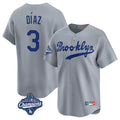 LA.Dodgers #3 Edwin D¨ªaz Player Gray World Series Meet Game Limited Home Hdoa Stitched Jerseys