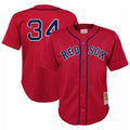 B.Red Sox #34 David Ortiz Player Red Mitchell & Ness Cooperstown Collection Mesh Home Hdoa Stitched Jerseys
