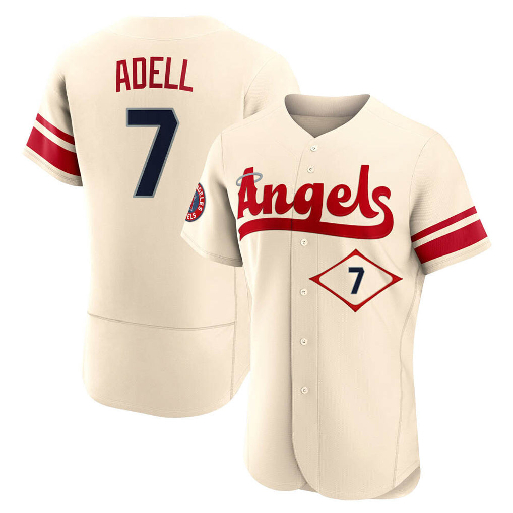 LA.Angels #7 Jo Adell Player Cream City Connect Limited ELite Home Hdoa Stitched Jerseys