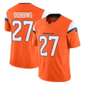 D.Broncos #27 J.K. Dobbins Player Orange Vapor F.U.S.E. Limited Home Game Hdoa Stitched Jerseys
