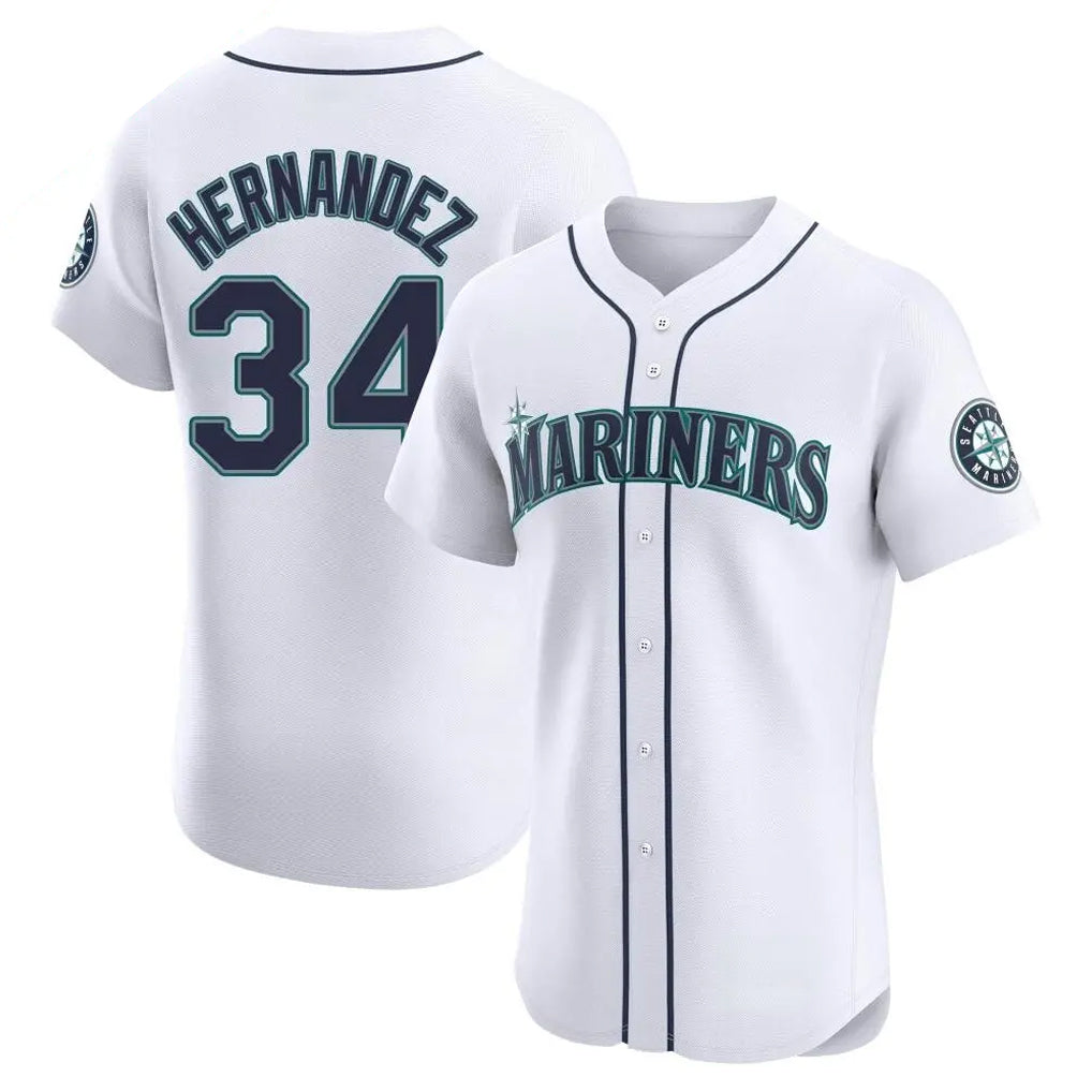 S.Mariners #34 Felix Hernandez Player White Home Limited Elite Hdoa Stitched Jerseys
