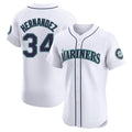 S.Mariners #34 Felix Hernandez Player White Home Limited Elite Hdoa Stitched Jerseys