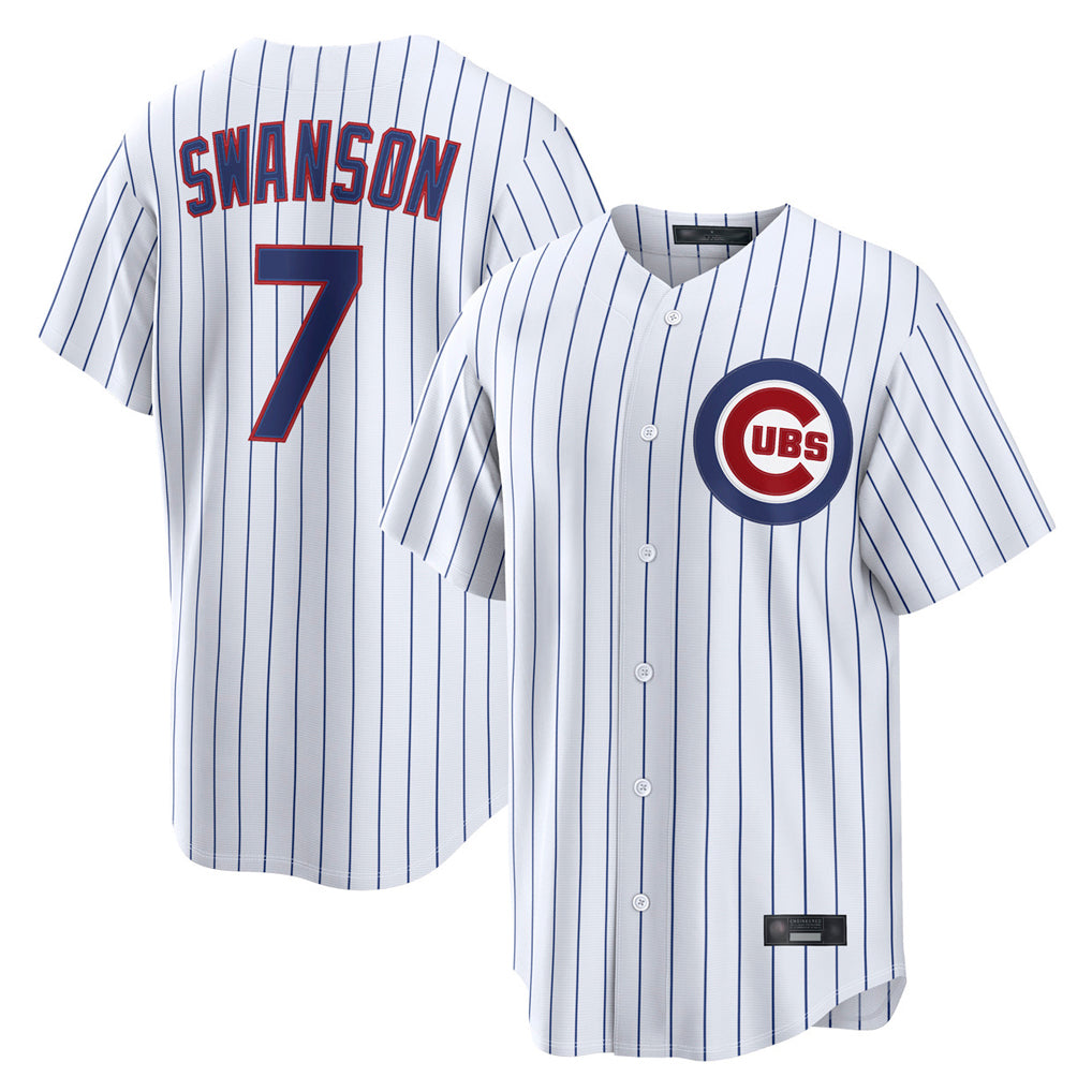 C.Cubs #7 Dansby Swanson Player White Game Home Hdoa Stitched Jerseys