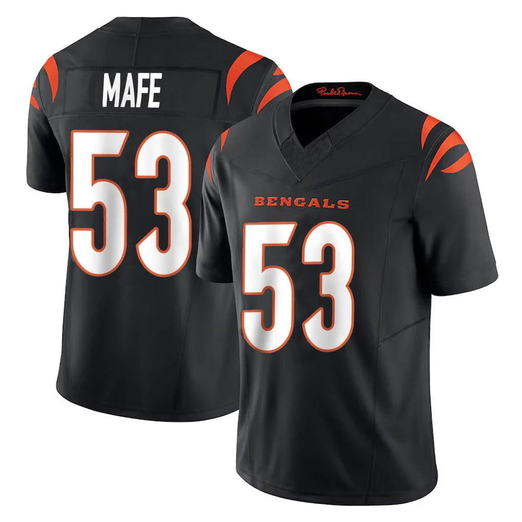 C.Bengals #53 Boye Mafe Player Black Vapor F.U.S.E. Limited Home Game Hdoa Stitched Jerseys
