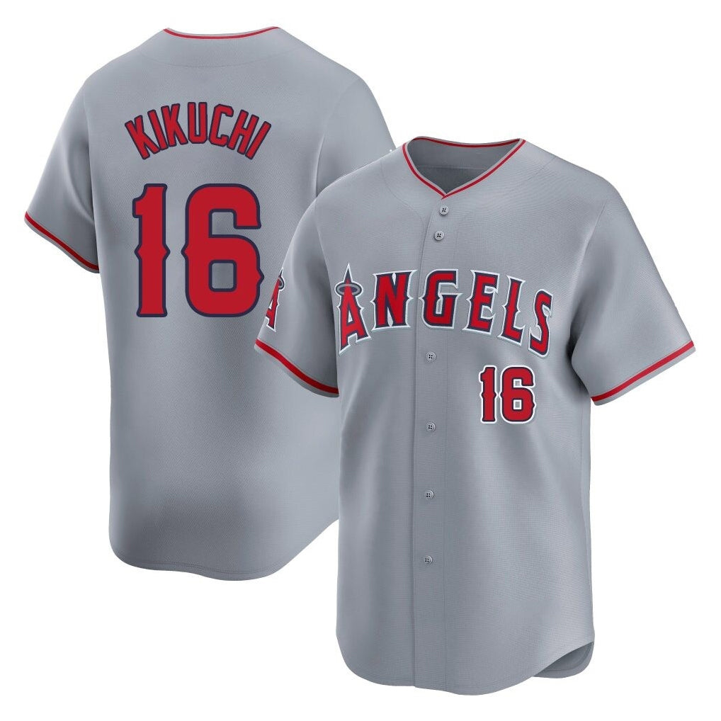 LA.Angels #16 Yusei Kikuchi Player Gray Home Limited Hdoa Stitched Jerseys