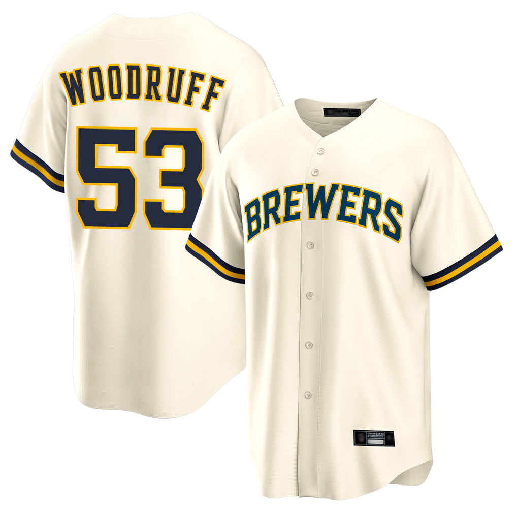 M.Brewers #53 Brandon Woodruff Player Cream Home Game Hdoa Stitched Jerseys