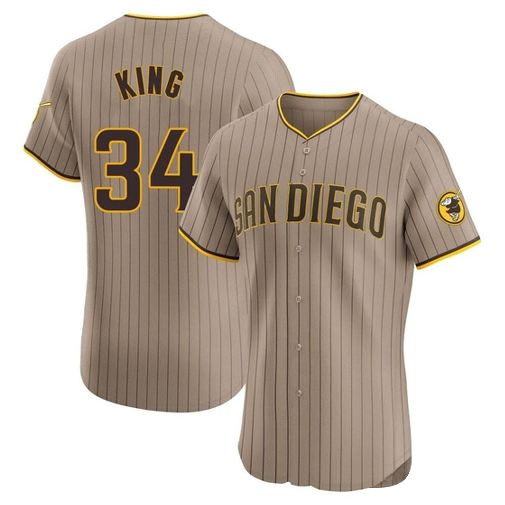 S.Diego Padres #34 Michael King Player Khaki Home Limited Elite Hdoa Stitched Jerseys