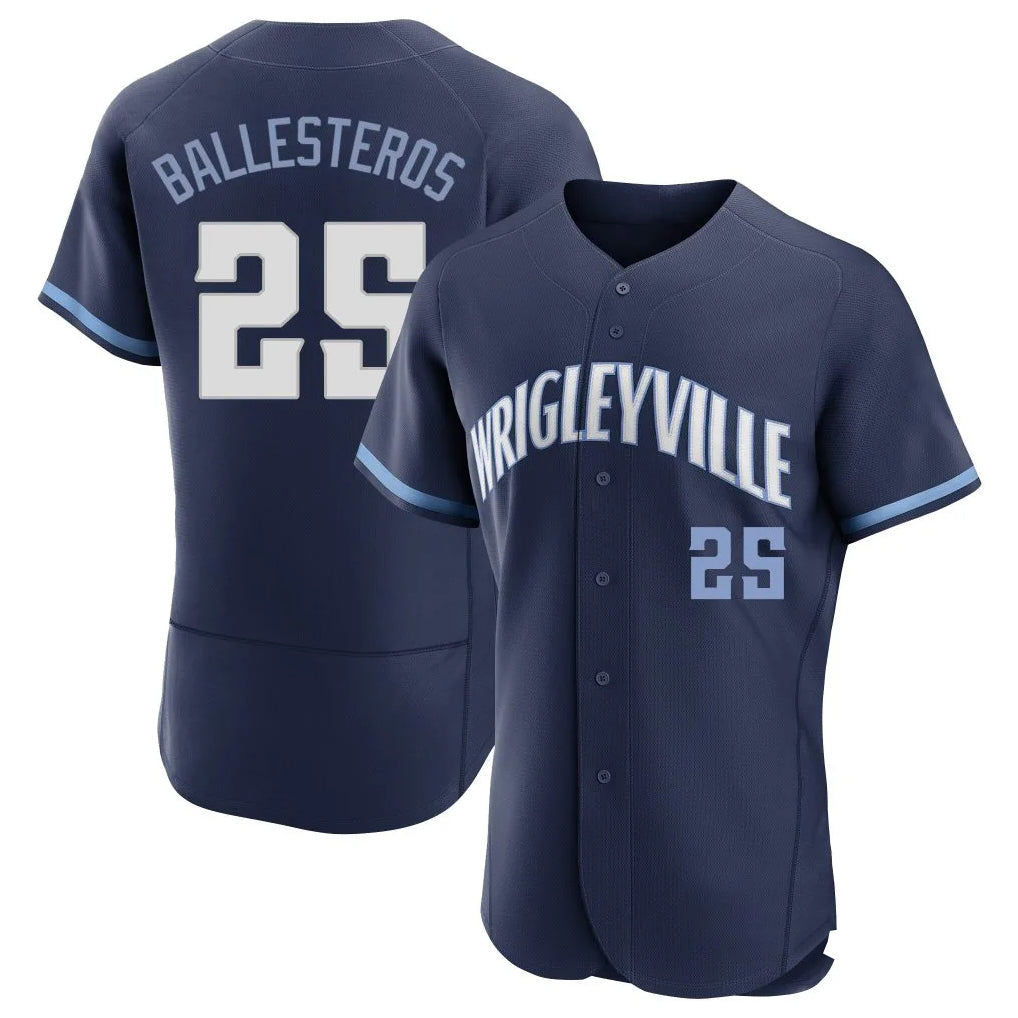C.Cubs #25 Mois¨¦s Ballesteros Player Navy City Connect Limited Elite Home Hdoa Stitched Jerseys