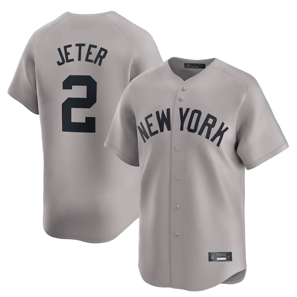 NY.Yankees #2 Derek Jeter Player Gray Limited Home Hdoa Stitched Jerseys