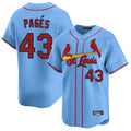 St. Louis Cardinals #43 Pedro Pages Player Light Blue Home Limited Hdoa Stitched Jerseys