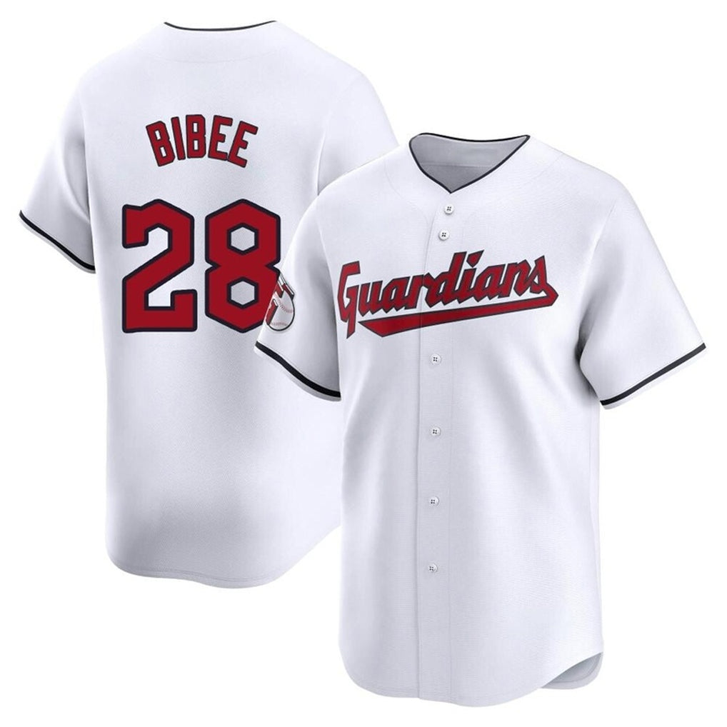 C.Guardians #28 Tanner Bibee Player White Limited Home Hdoa Stitched Jerseys