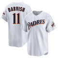 S.Diego Padres #11 Yu Darvish Player White Cooperstown Collection Limited Home Hdoa Stitched Jerseys