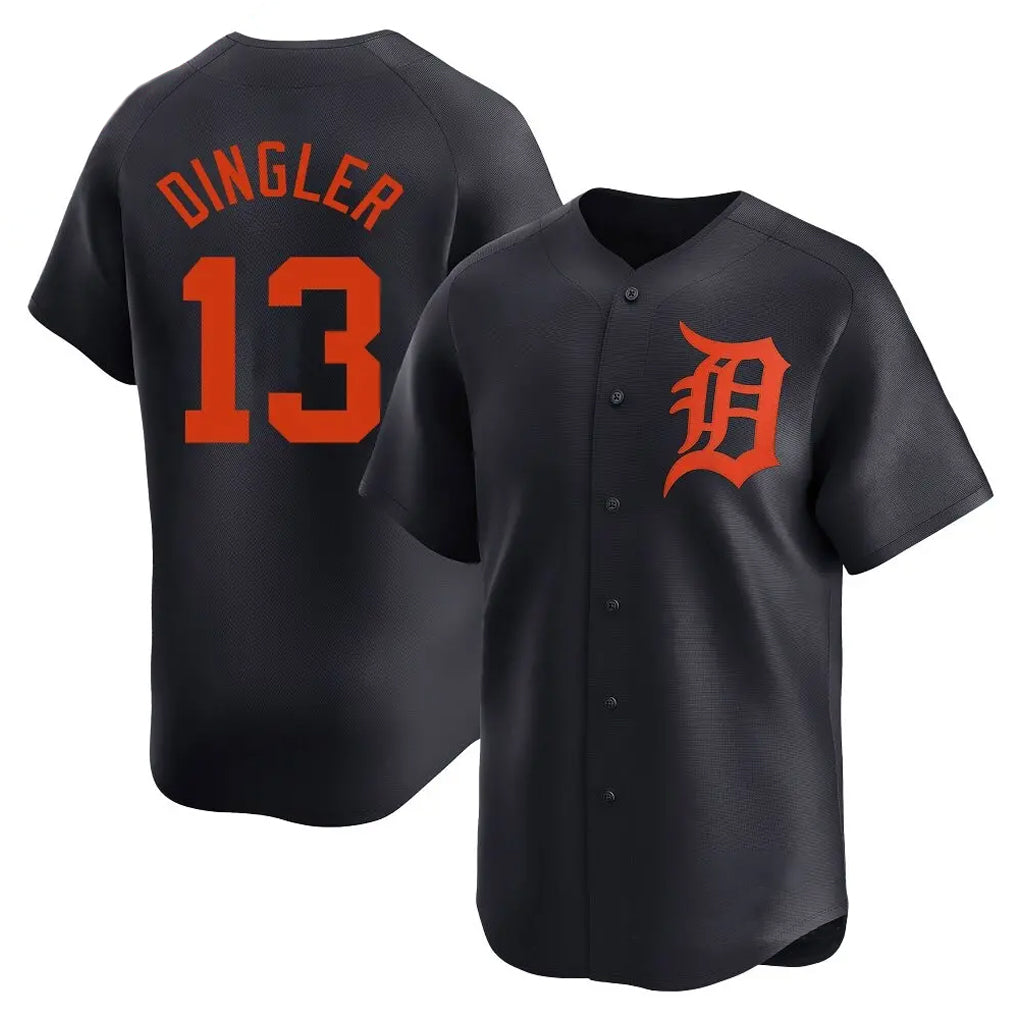 D.Tigers #13 Dillon Dingler Player Navy Home Limited Hdoa Stitched Jerseys