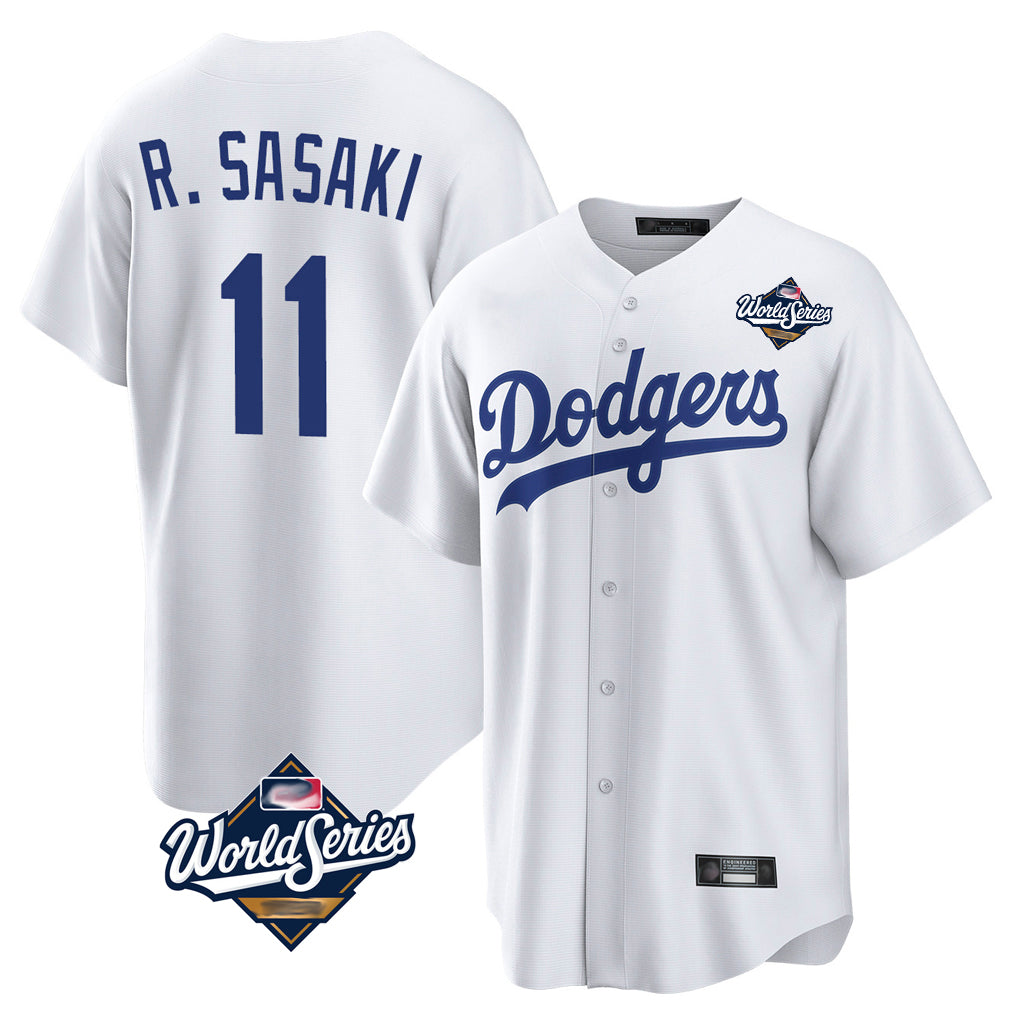 LA.Dodgers #11 Roki Sasaki Player White World Series Game Home Hdoa Stitched Jerseys