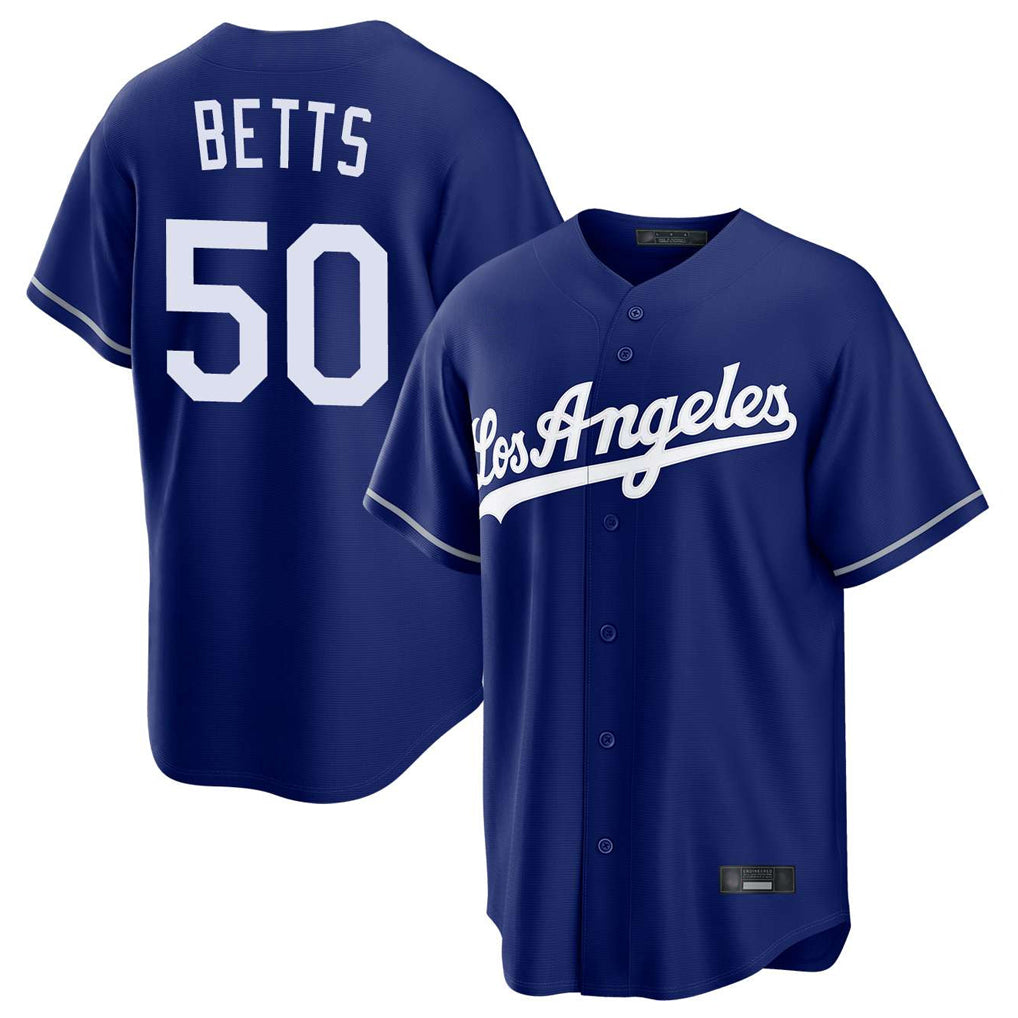 LA.Dodgers #50 Mookie Betts Player Royal Game Hdoa Stitched Jerseys