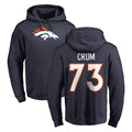 D.Broncos #73 Frank Crum Player Navy Pullover Hoodie Limited Hdoa Stitched Jerseys