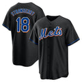 NY.Mets #18 Darryl Strawberry Player Black Replica Home Game Hdoa Stitched Jerseys