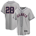 St. Louis Cardinals #28 Nolan Arenado Player Gray Home Replica Hdoa Stitched Jerseys