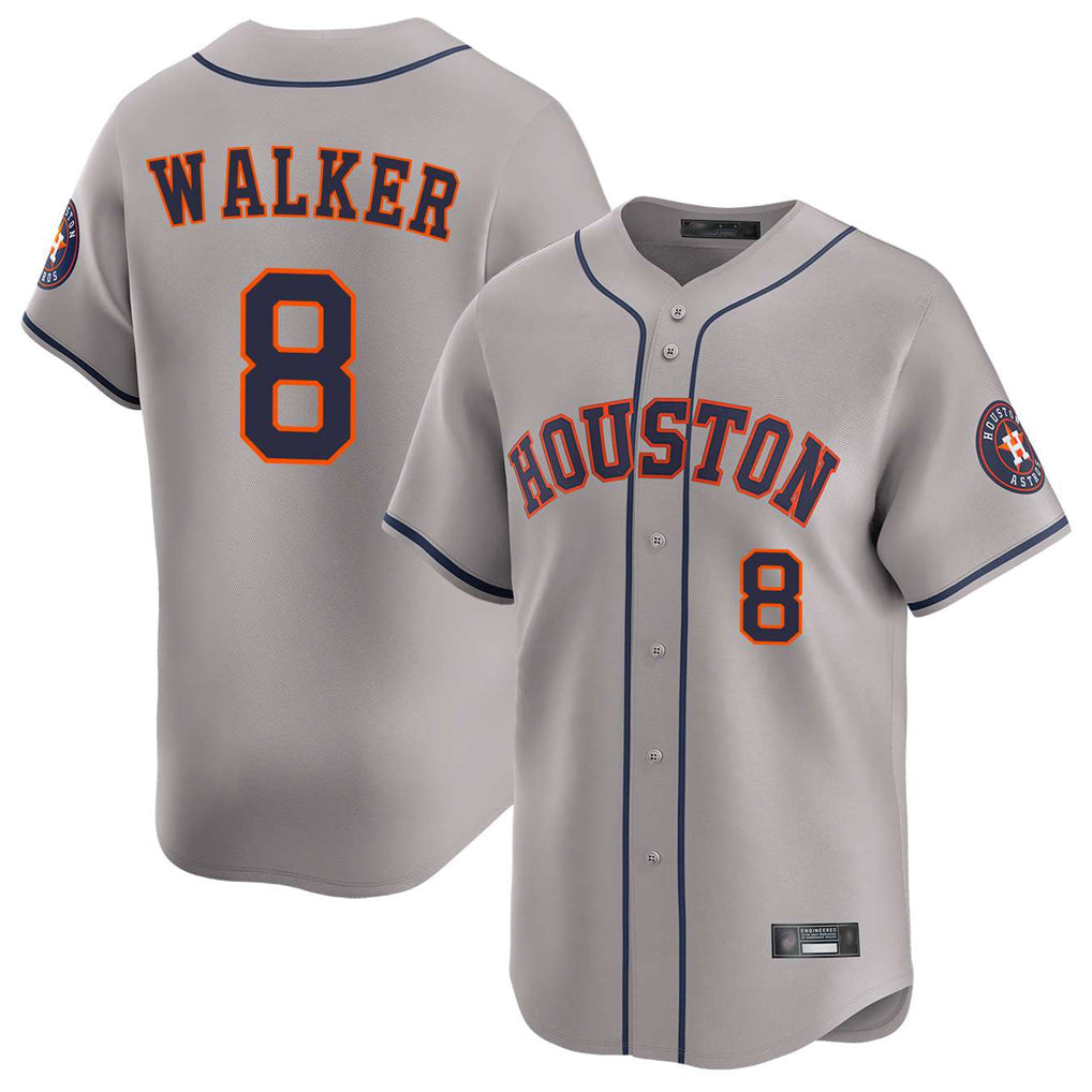 H.Astros #8 Christian Walker Player Gray Home Limited Hdoa Stitched Jerseys