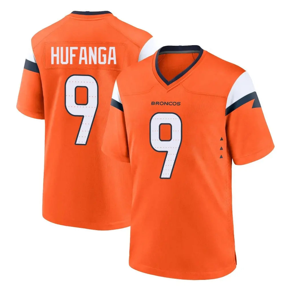 D.Broncos #9 Talanoa Hufanga Player Orange Home Game Hdoa Stitched Jerseys