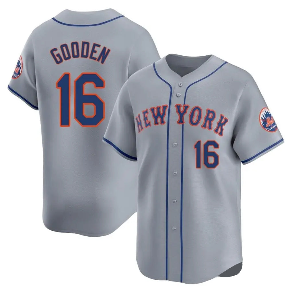 NY.Mets #16 Dwight Gooden Player Gray Road Limited Home Hdoa Stitched Jerseys