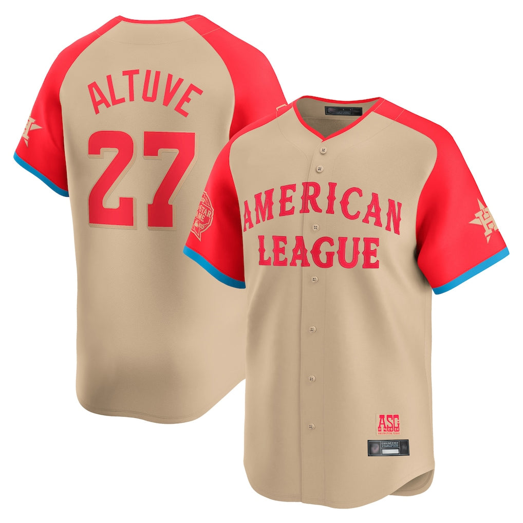 H.Astros #27 Jose Altuve Player Cream American League All-Star Game Limited Hdoa Stitched Jerseys