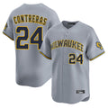 M.Brewers #24 William Contreras Player Gray Home Limited Hdoa Stitched Jerseys